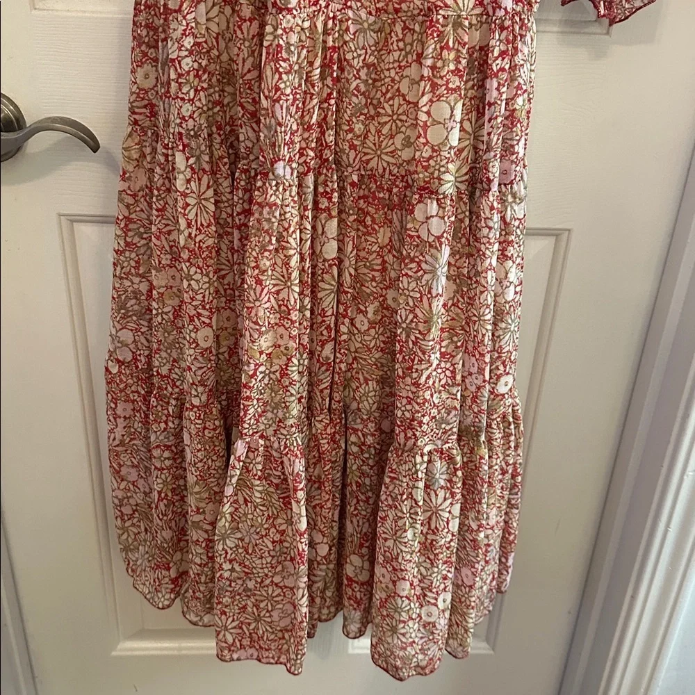 Free People Feeling Groovy maxi dress in floral print XS red combo boho - Picture 5 of 7